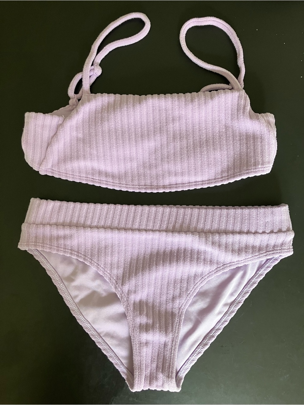 Billabong Girl Size 12 Ribbed Light Purple Lilac Bikini